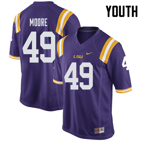 Youth #49 Travez Moore LSU Tigers College Football Jerseys Sale-Purple